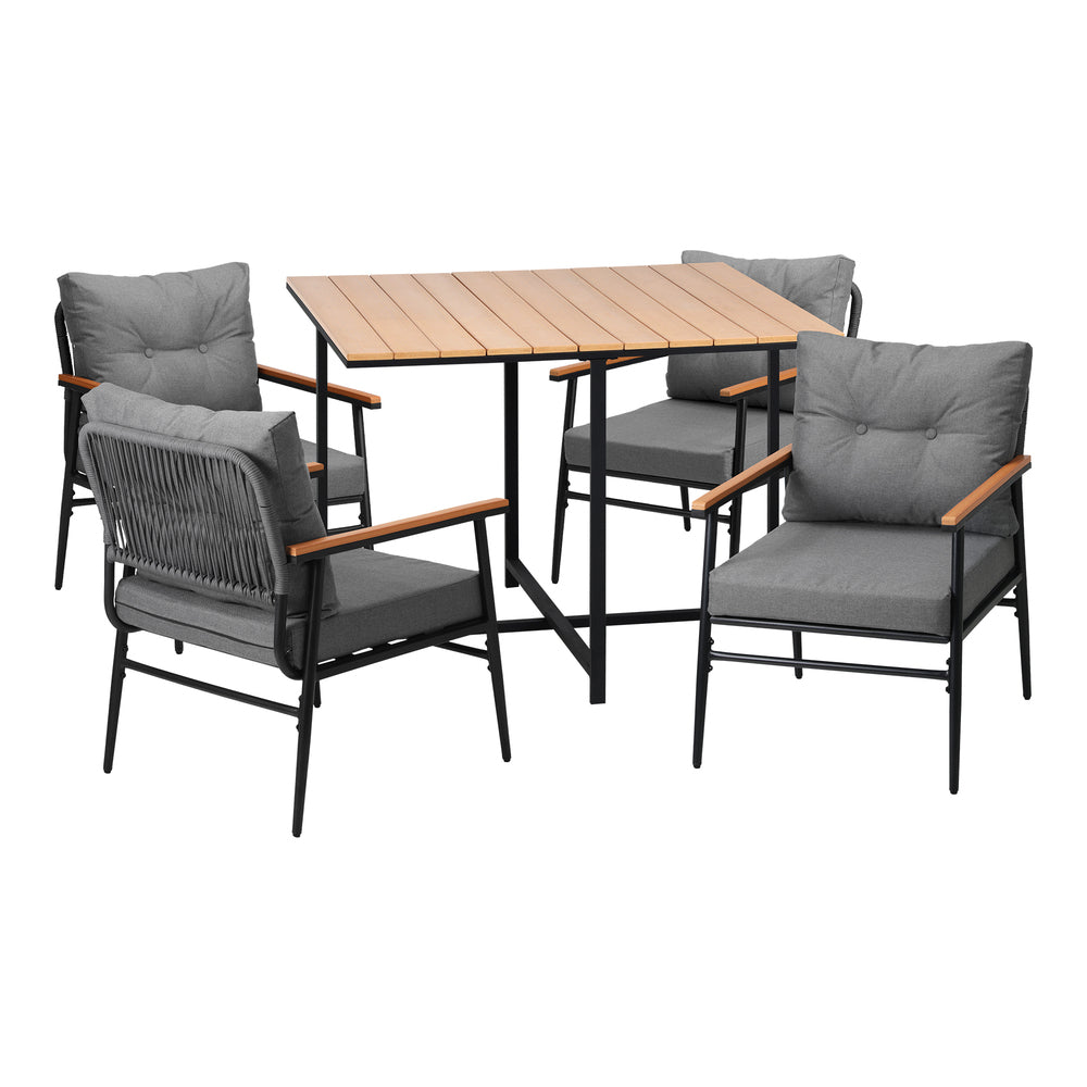 Livsip Outdoor Dining Set Garden Table and Chairs 4 Seater-Outdoor Dining Set-PEROZ Accessories