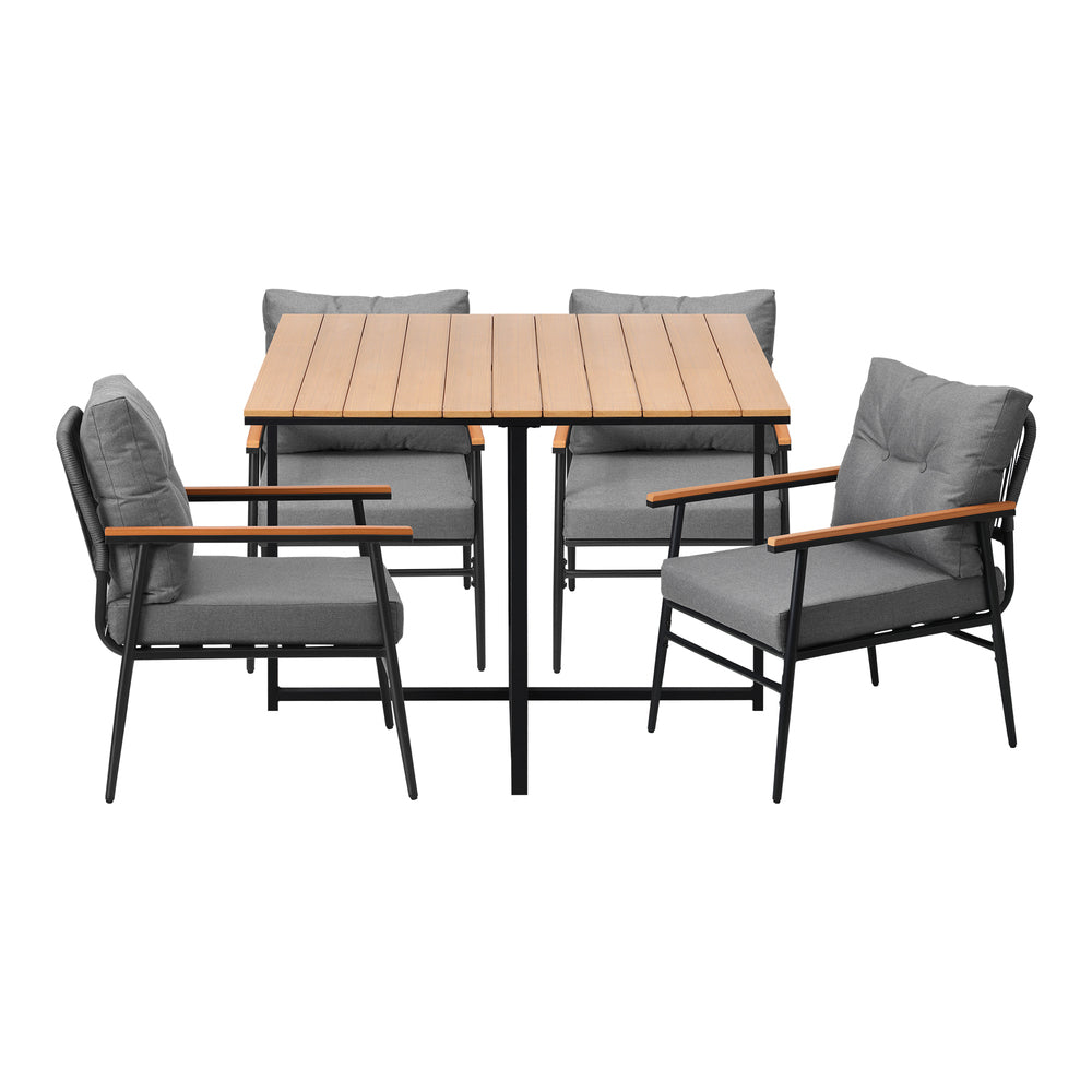 Livsip Outdoor Dining Set Garden Table and Chairs 4 Seater-Outdoor Dining Set-PEROZ Accessories