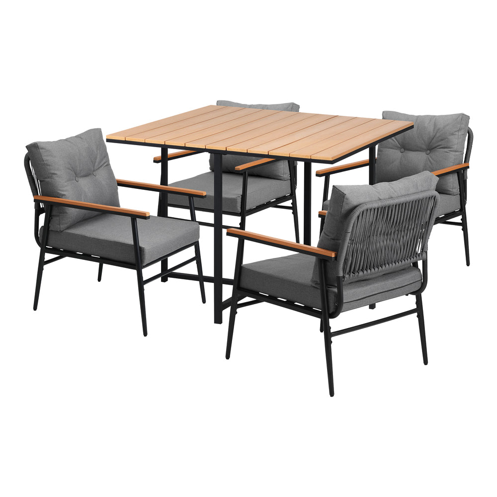 Livsip Outdoor Dining Set Garden Table and Chairs 4 Seater-Outdoor Dining Set-PEROZ Accessories