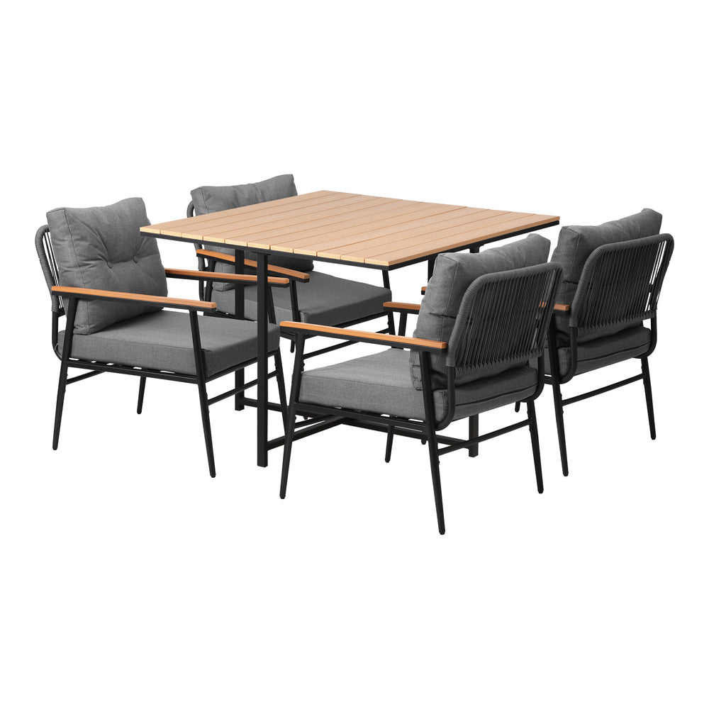 Livsip Outdoor Dining Set Garden Table and Chairs 4 Seater-Outdoor Dining Set-PEROZ Accessories
