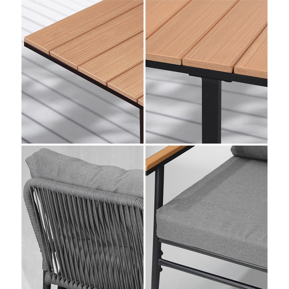 Livsip Outdoor Dining Set Garden Table and Chairs 4 Seater-Outdoor Dining Set-PEROZ Accessories