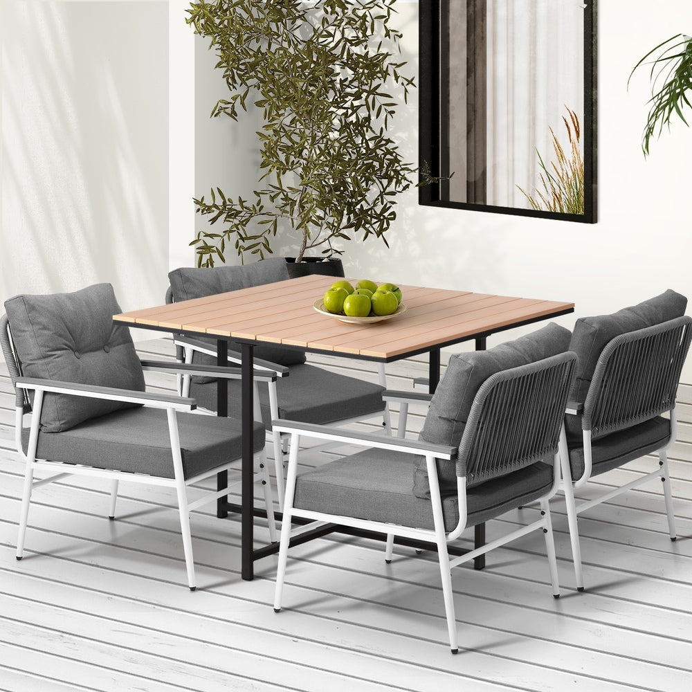 Livsip Outdoor Dining Set Garden Table and Chairs 5PCS-Outdoor Dining Set-PEROZ Accessories