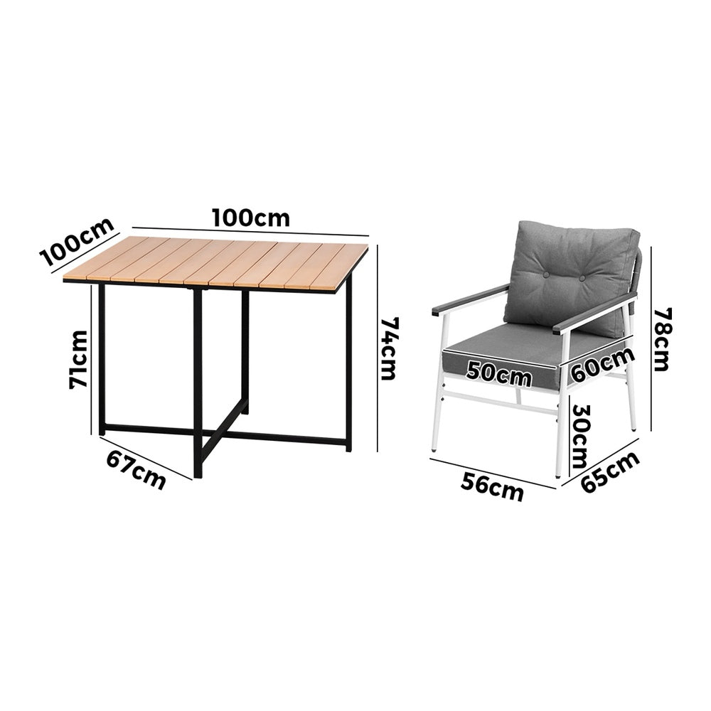 Livsip Outdoor Dining Set Garden Table and Chairs 5PCS-Outdoor Dining Set-PEROZ Accessories