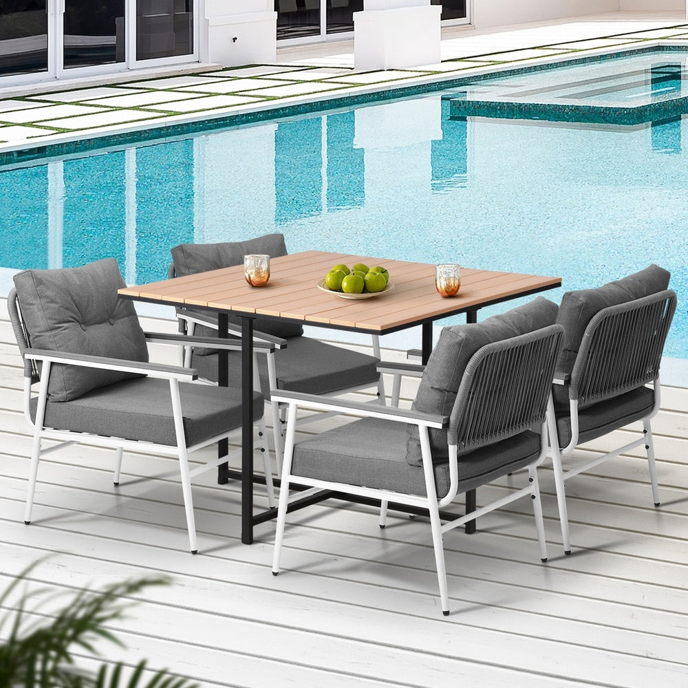 Livsip Outdoor Dining Set Garden Table and Chairs 5PCS-Outdoor Dining Set-PEROZ Accessories