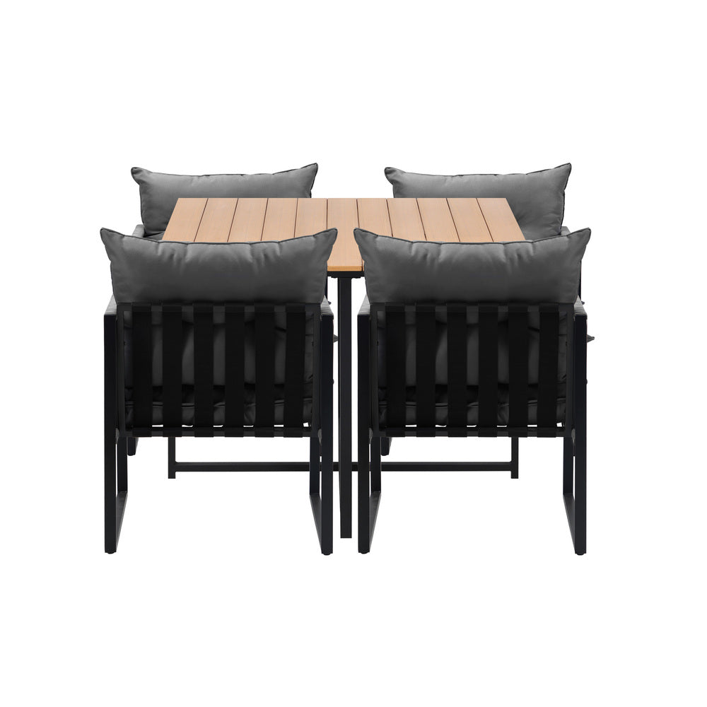 Livsip 5PCS Outdoor Dining Set Garden Table Chairs with Cushions-Outdoor Dining Set-PEROZ Accessories