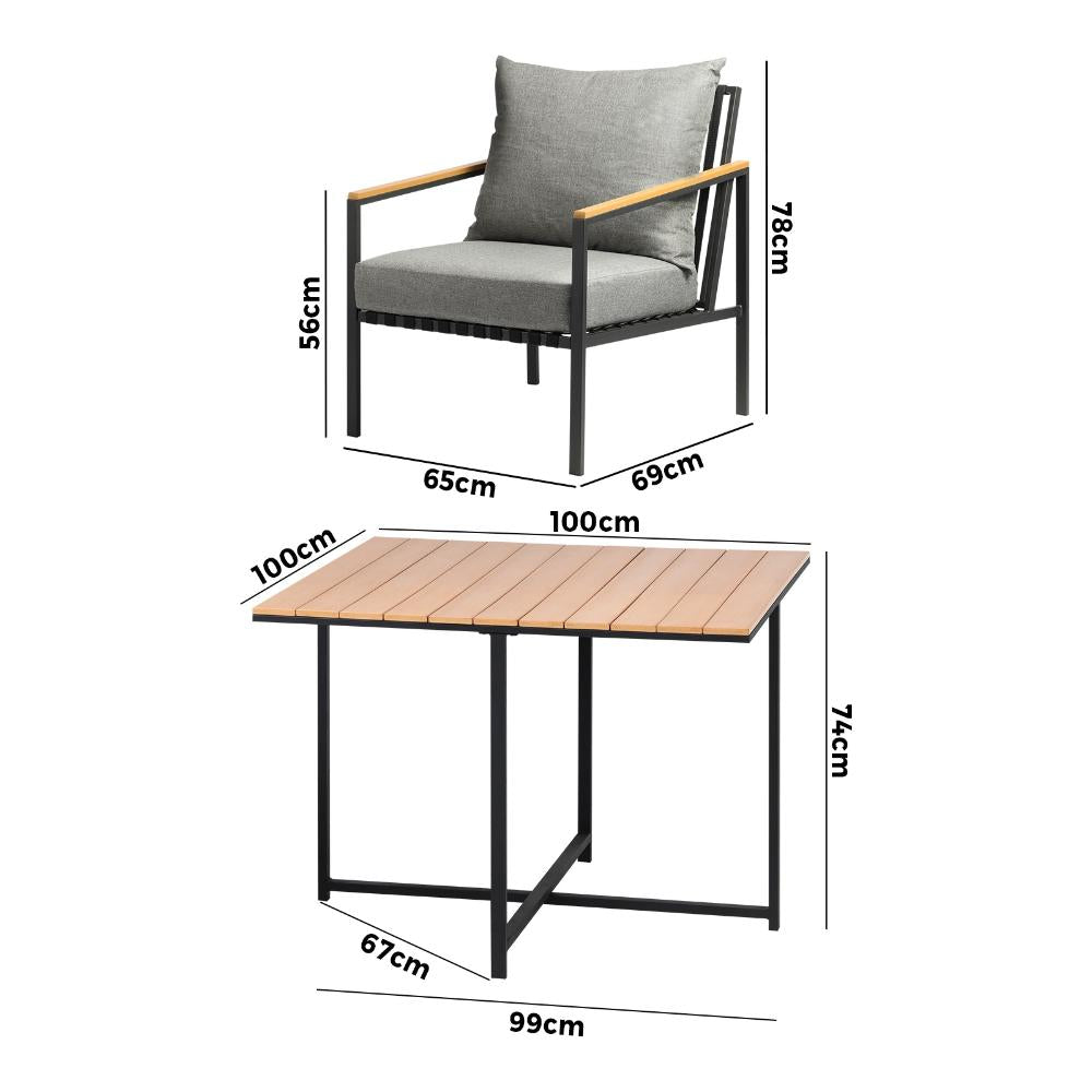 Livsip Outdoor Dining Set Table & Chairs 5PCS Patio Set-Outdoor Dining Sets-PEROZ Accessories