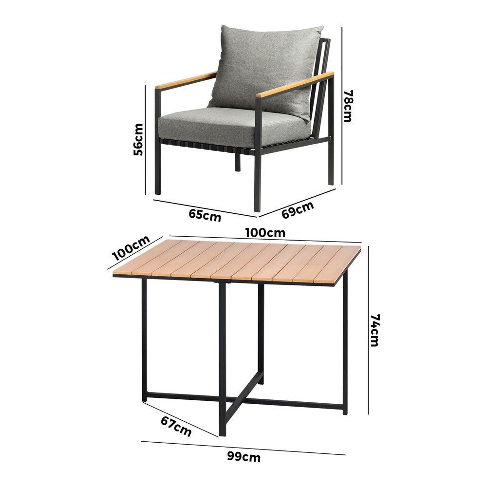Livsip Outdoor Dining Set Table & Chairs 5PCS Patio Set-Outdoor Dining Sets-PEROZ Accessories