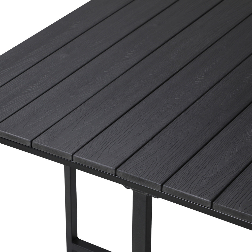 Livsip Outdoor Dining Table Black Wood-Plastic-Outdoor Dining Set-PEROZ Accessories