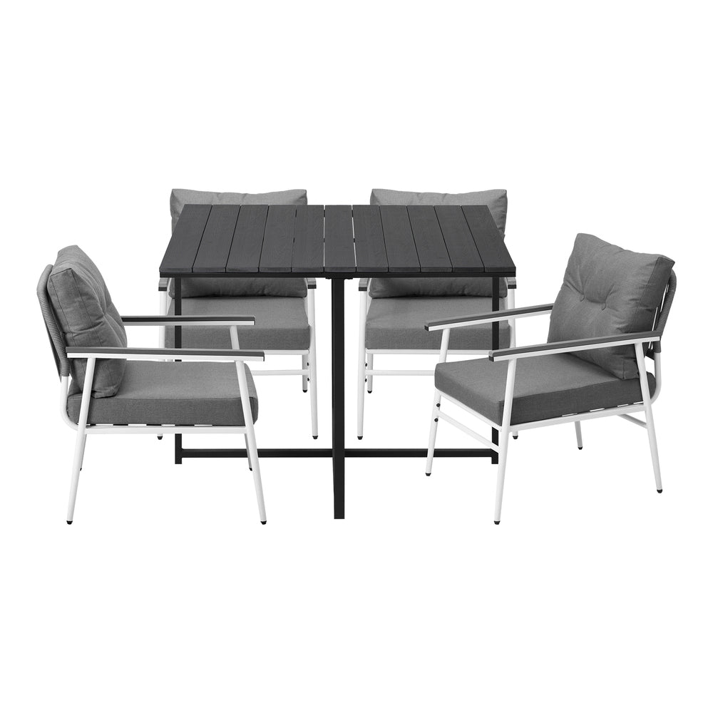 Livsip Outdoor Dining Set Black Table and Chairs 5PCS-Outdoor Dining Set-PEROZ Accessories