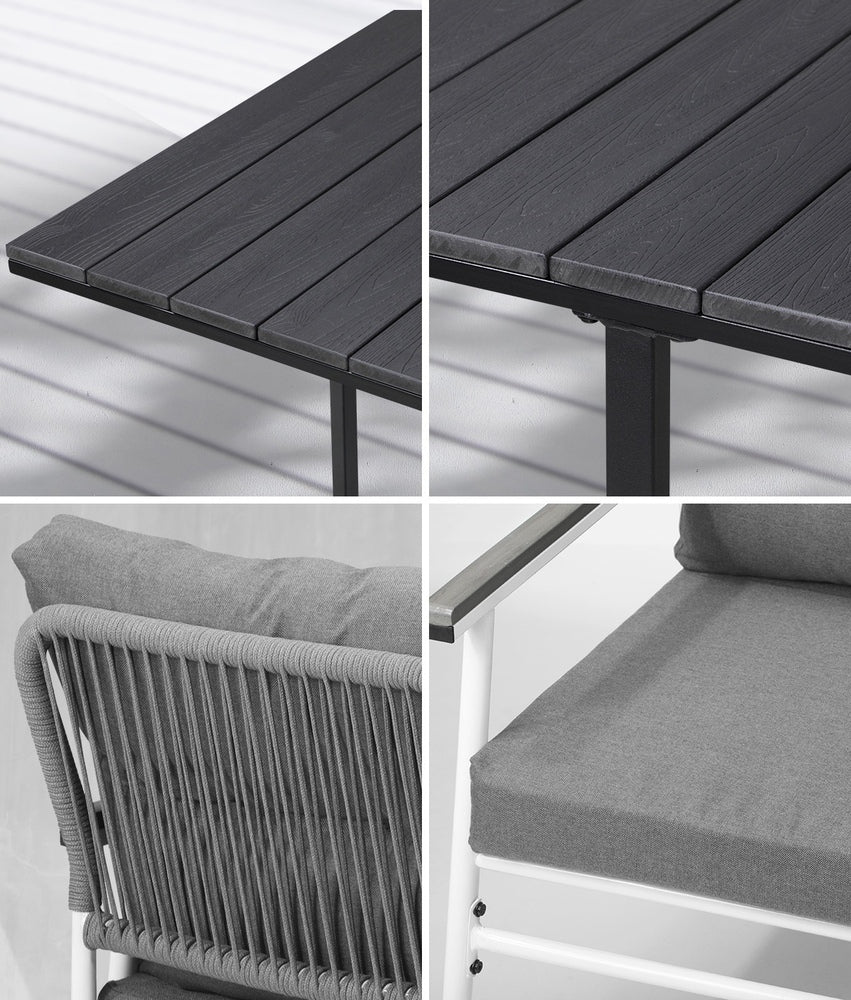 Livsip Outdoor Dining Set Black Table and Chairs 5PCS-Outdoor Dining Set-PEROZ Accessories