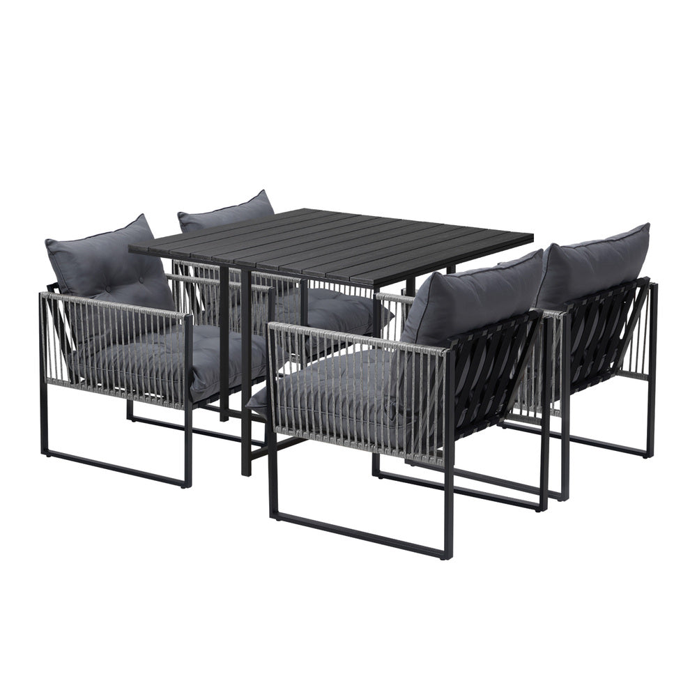 Livsip 5PCS Outdoor Dining Set Garden Table Sofa Chairs with Cushions-Outdoor Dining Set-PEROZ Accessories