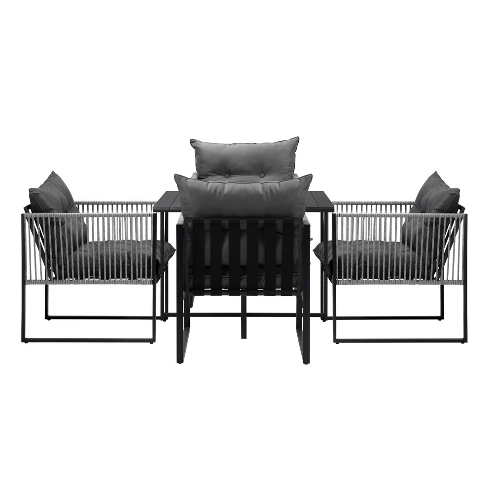 Livsip 5PCS Outdoor Dining Set Garden Table Sofa Chairs with Cushions-Outdoor Dining Set-PEROZ Accessories