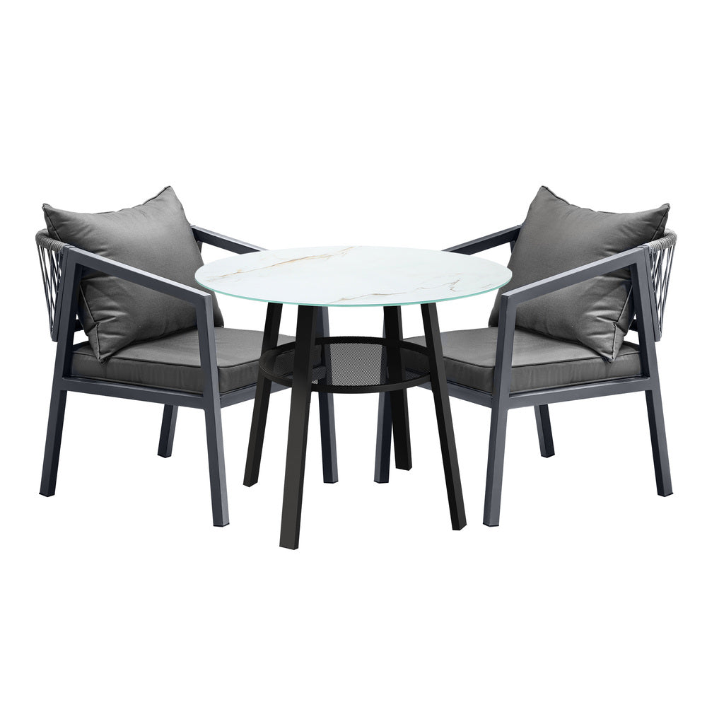 Livsip 3PCS Outdoor Dining Set Table Lounge Chair-Outdoor Dining Set-PEROZ Accessories