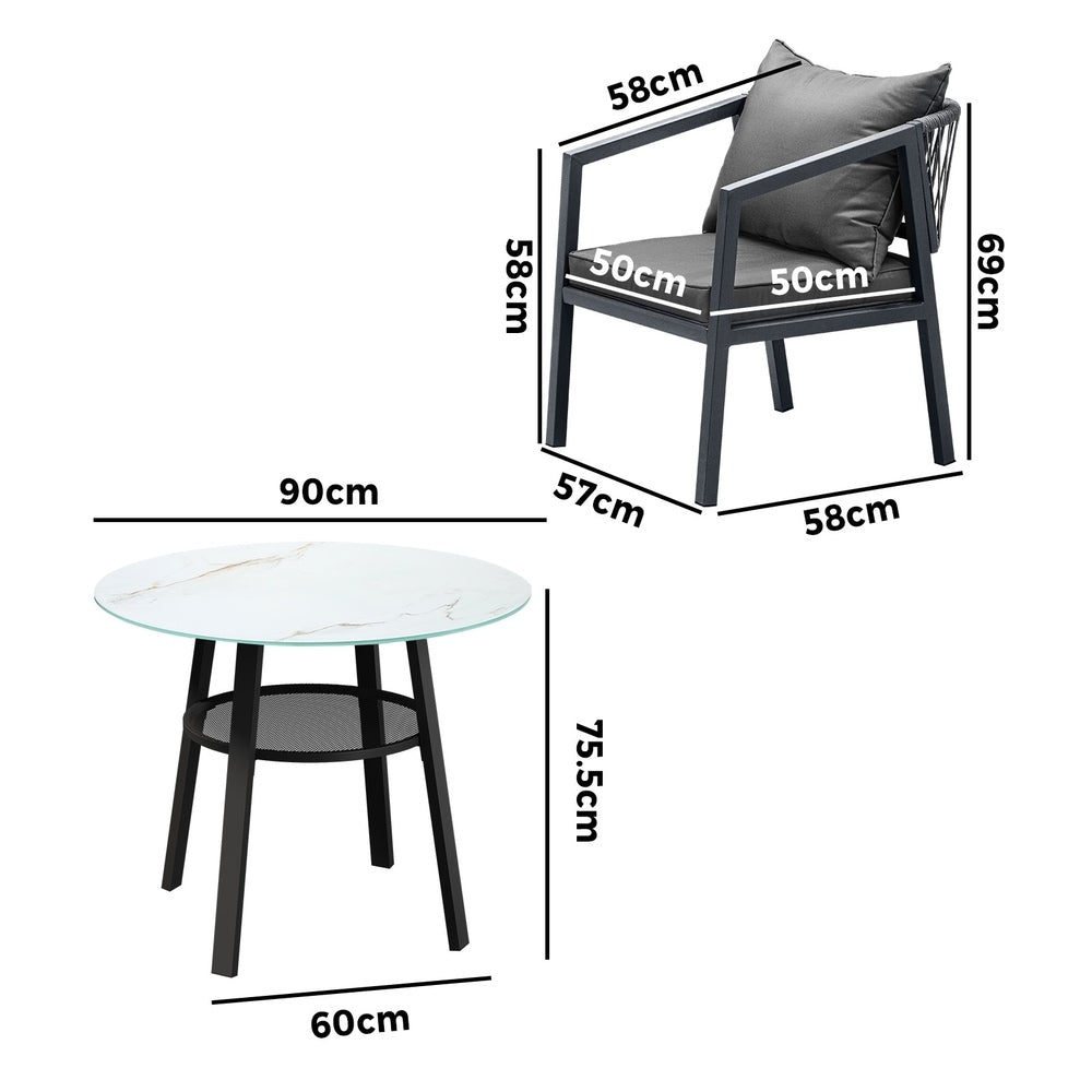 Livsip 5PCS Outdoor Dining Set Table Lounge Chair-Outdoor Dining Set-PEROZ Accessories