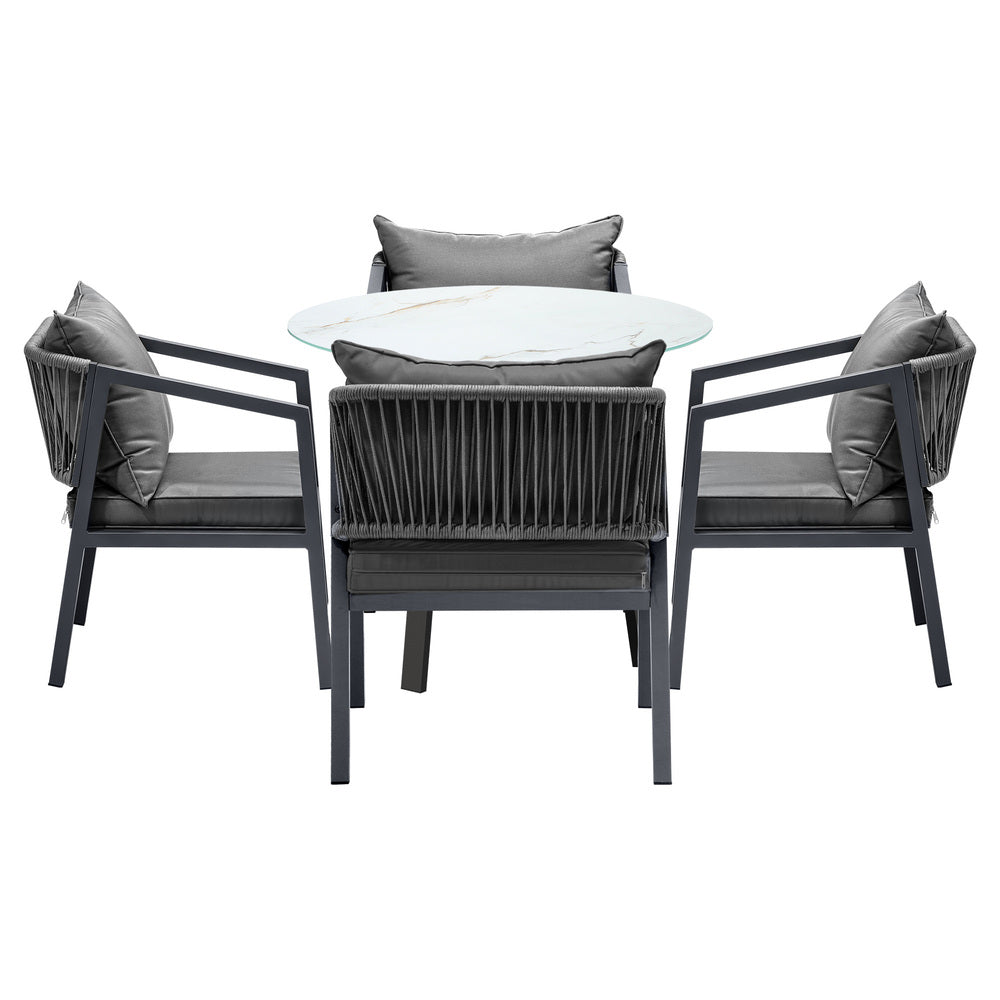 Livsip 5PCS Outdoor Dining Set Table Lounge Chair-Outdoor Dining Set-PEROZ Accessories