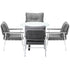 Livsip Outdoor Dining Set 4 Seater Marble Tempered Glass Table-Outdoor Dining Set-PEROZ Accessories