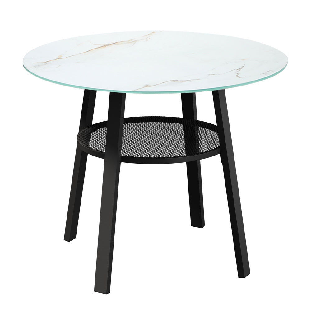 Livsip 5PCS Outdoor Dining Set Round Table PE Wicker Chairs-Outdoor Dining Set-PEROZ Accessories