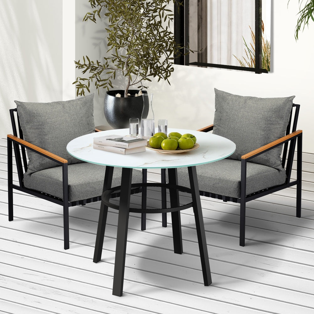 Livsip Outdoor Dining Setting Table Sofa Chairs 3PCS-Outdoor Dining Set-PEROZ Accessories