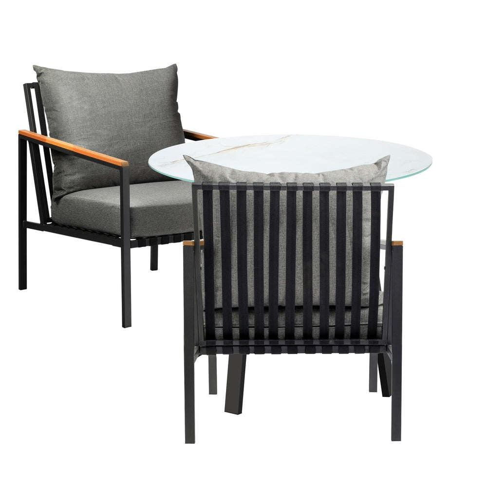 Livsip Outdoor Dining Setting Table Sofa Chairs 3PCS-Outdoor Dining Set-PEROZ Accessories