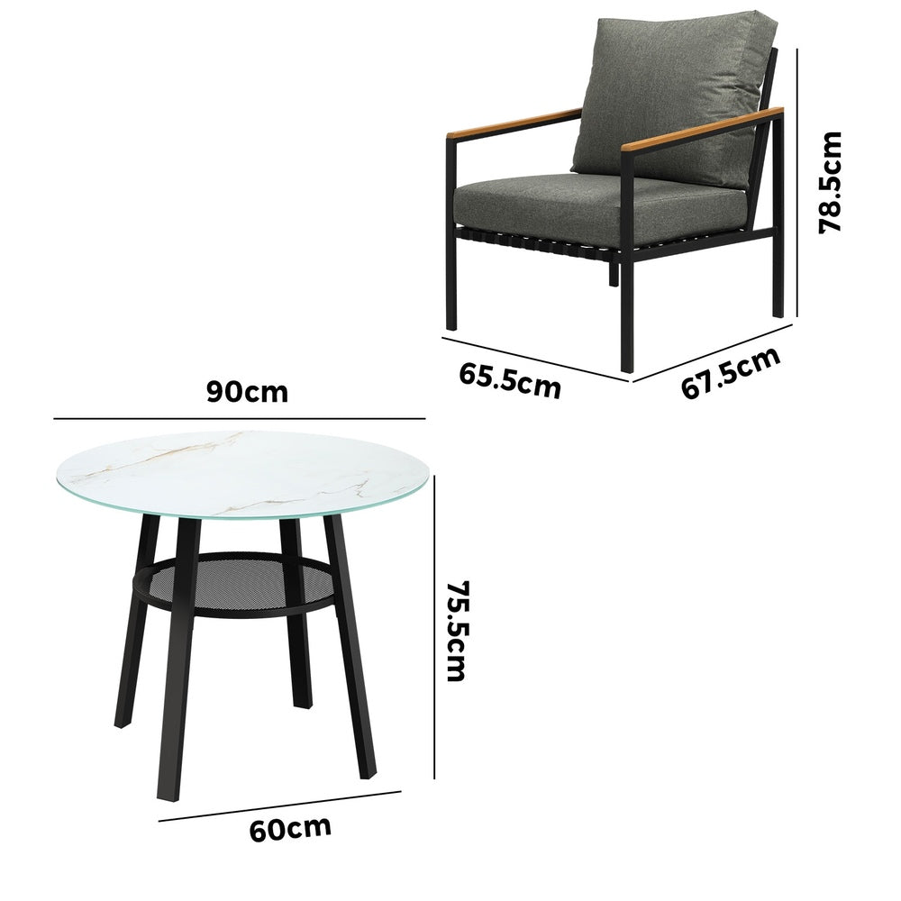 Livsip 3PCS Outdoor Dining Setting Patio Bistro Set-Outdoor Dining Set-PEROZ Accessories