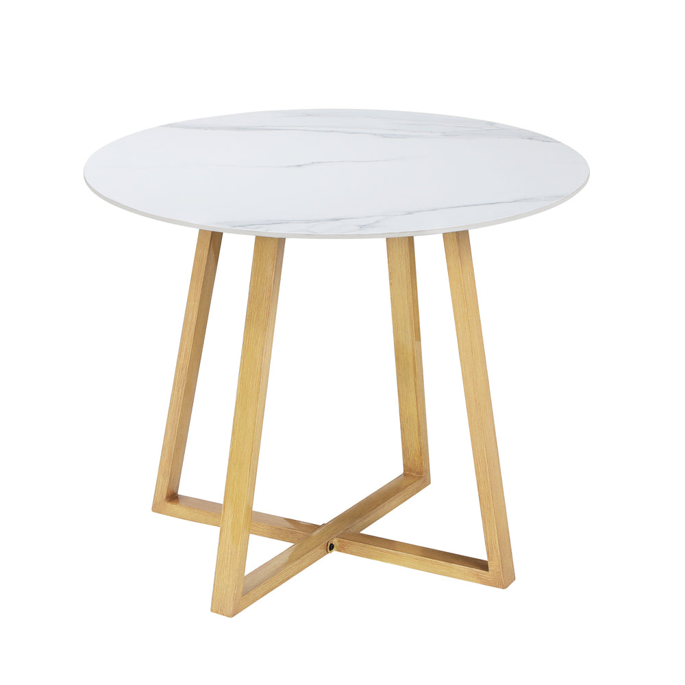 Livsip 90cm Outdoor Dining Sintered Stone Table Brown-Outdoor Dining Sets-PEROZ Accessories