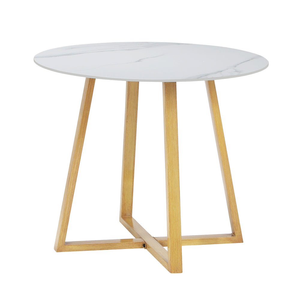 Livsip 90cm Outdoor Dining Sintered Stone Table Brown-Outdoor Dining Sets-PEROZ Accessories