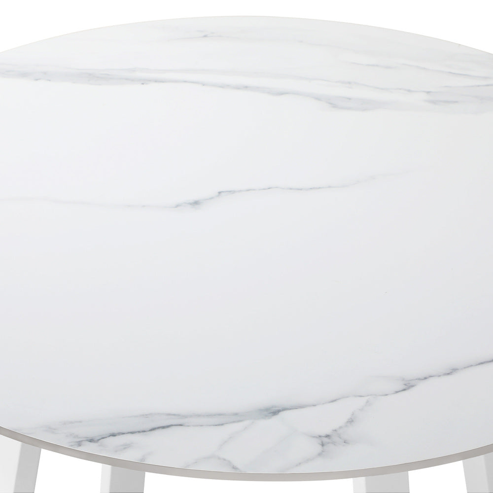 Livsip 90cm Outdoor Dining Sintered Stone Table White-Outdoor Dining Sets-PEROZ Accessories
