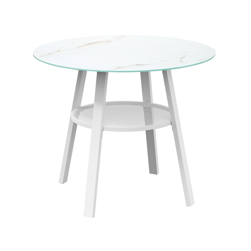Livsip Outdoor Dining Set 3PCS Marble Table Rattan Chair-Outdoor Dining Set-PEROZ Accessories