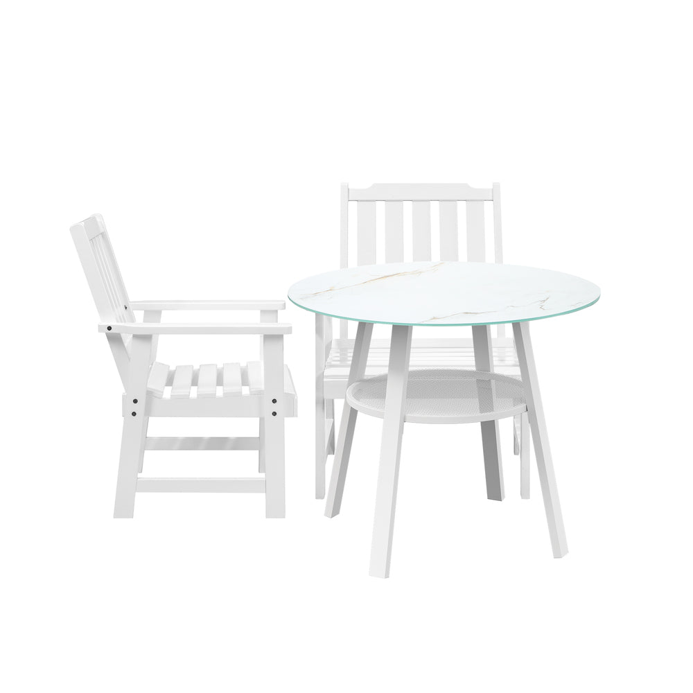 Livsip 3PCS Outdoor Dining Setting Solid Wood Chair-Outdoor Dining Set-PEROZ Accessories