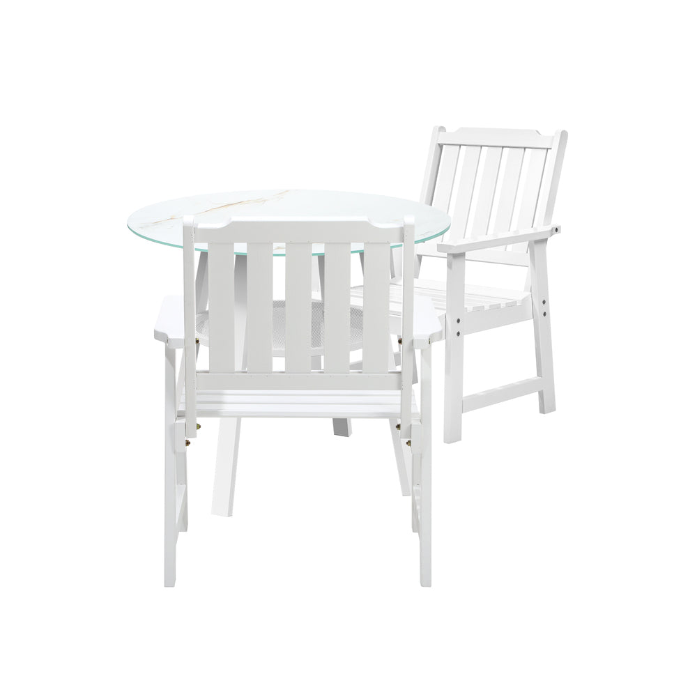Livsip 3PCS Outdoor Dining Setting Solid Wood Chair-Outdoor Dining Set-PEROZ Accessories