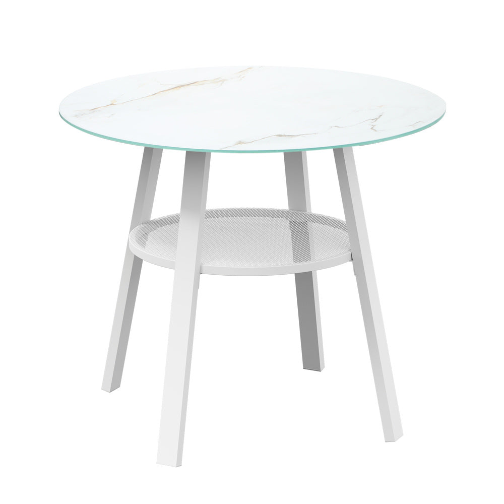Livsip 3PCS Outdoor Dining Setting Table w/Storage Shelf-Outdoor Dining Set-PEROZ Accessories
