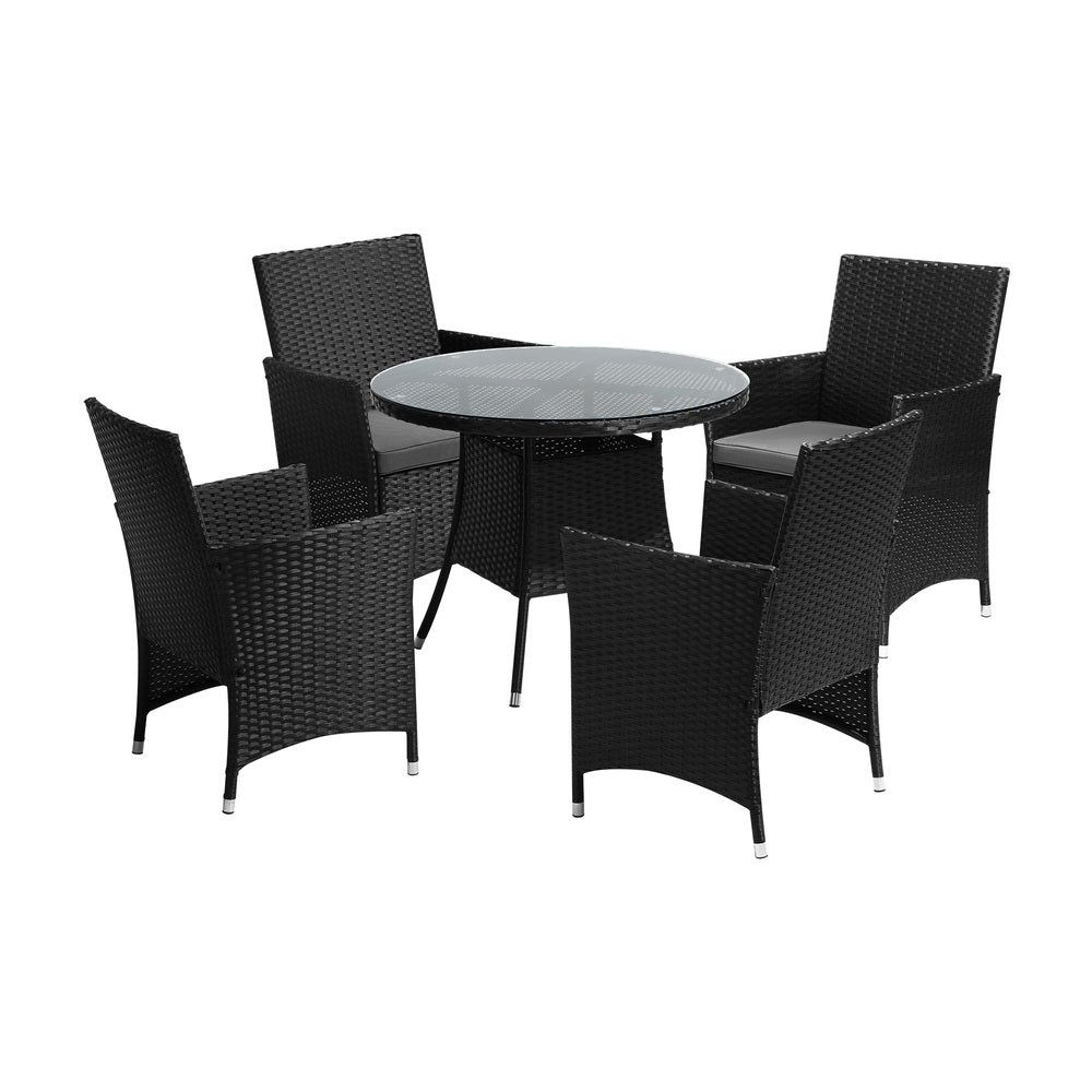 Livsip 5 PCS Outdoor Dining Set Table & Chairs Patio Furniture Lounge Setting-Outdoor Dining Sets-PEROZ Accessories