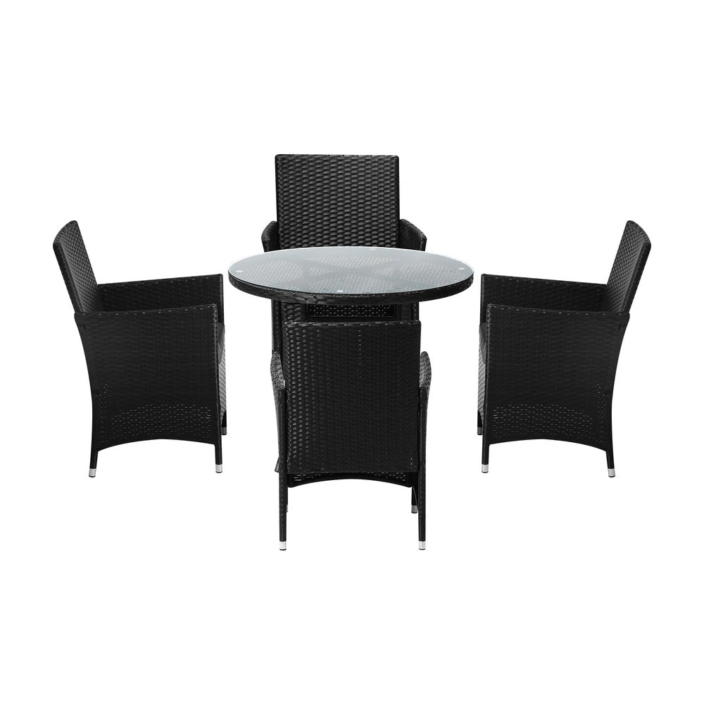 Livsip 5 PCS Outdoor Dining Set Table & Chairs Patio Furniture Lounge Setting-Outdoor Dining Sets-PEROZ Accessories