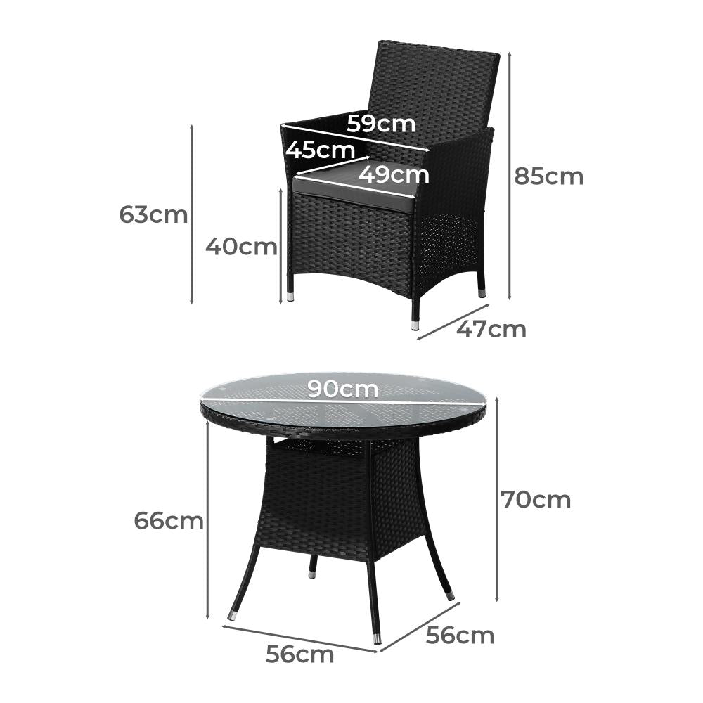 Livsip 5 PCS Outdoor Dining Set Table & Chairs Patio Furniture Lounge Setting-Outdoor Dining Sets-PEROZ Accessories