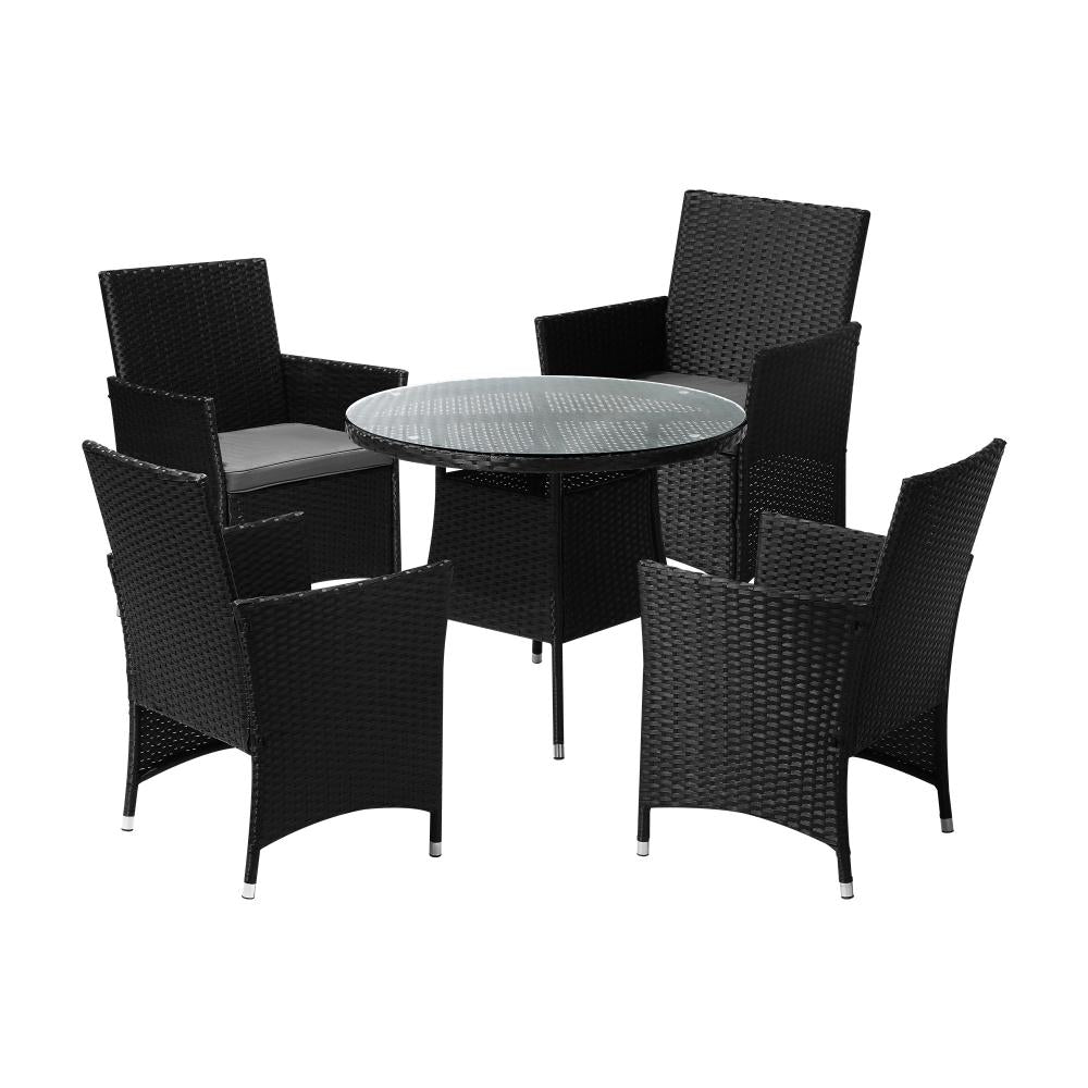 Livsip 5 PCS Outdoor Dining Set Table & Chairs Patio Furniture Lounge Setting-Outdoor Dining Sets-PEROZ Accessories