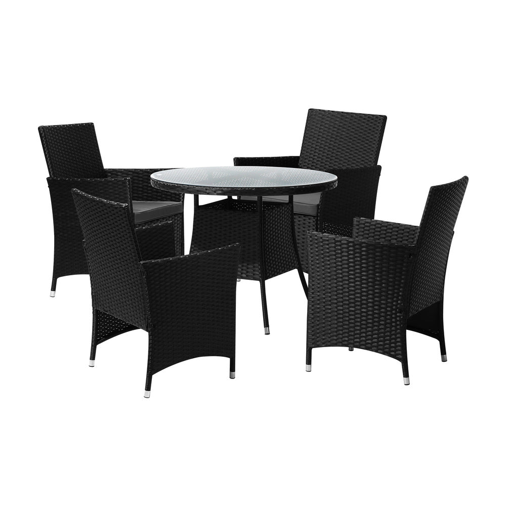 Livsip 5 PCS Outdoor Dining Set Table & Chairs Patio Furniture Lounge Setting-Outdoor Dining Sets-PEROZ Accessories
