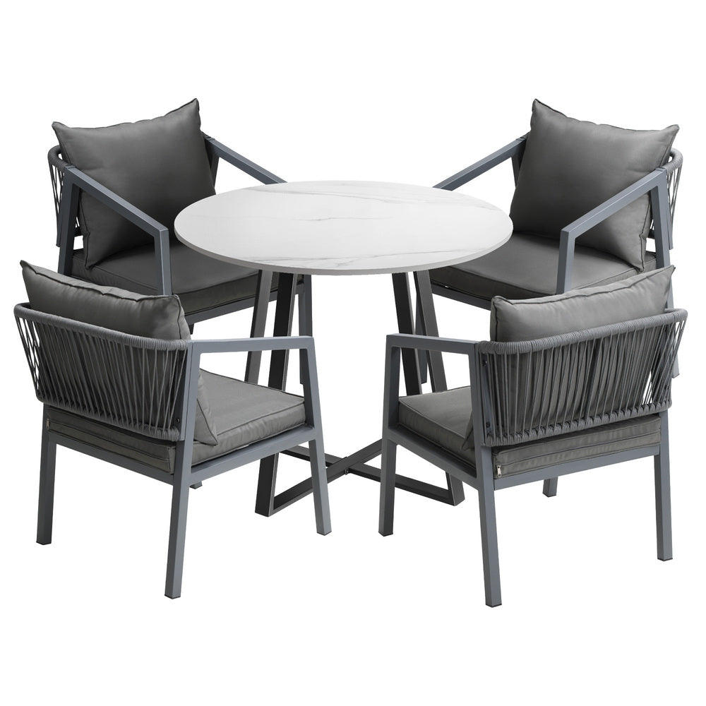 Livsip 5PCS Outdoor Dining Set Table&Lounge Chair-Outdoor Dining Sets-PEROZ Accessories