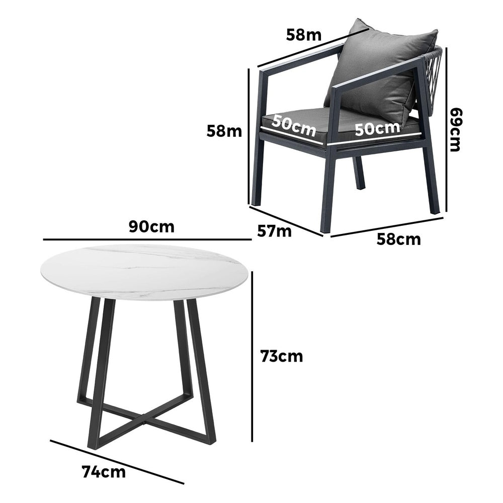 Livsip 5PCS Outdoor Dining Set Table&Lounge Chair-Outdoor Dining Sets-PEROZ Accessories