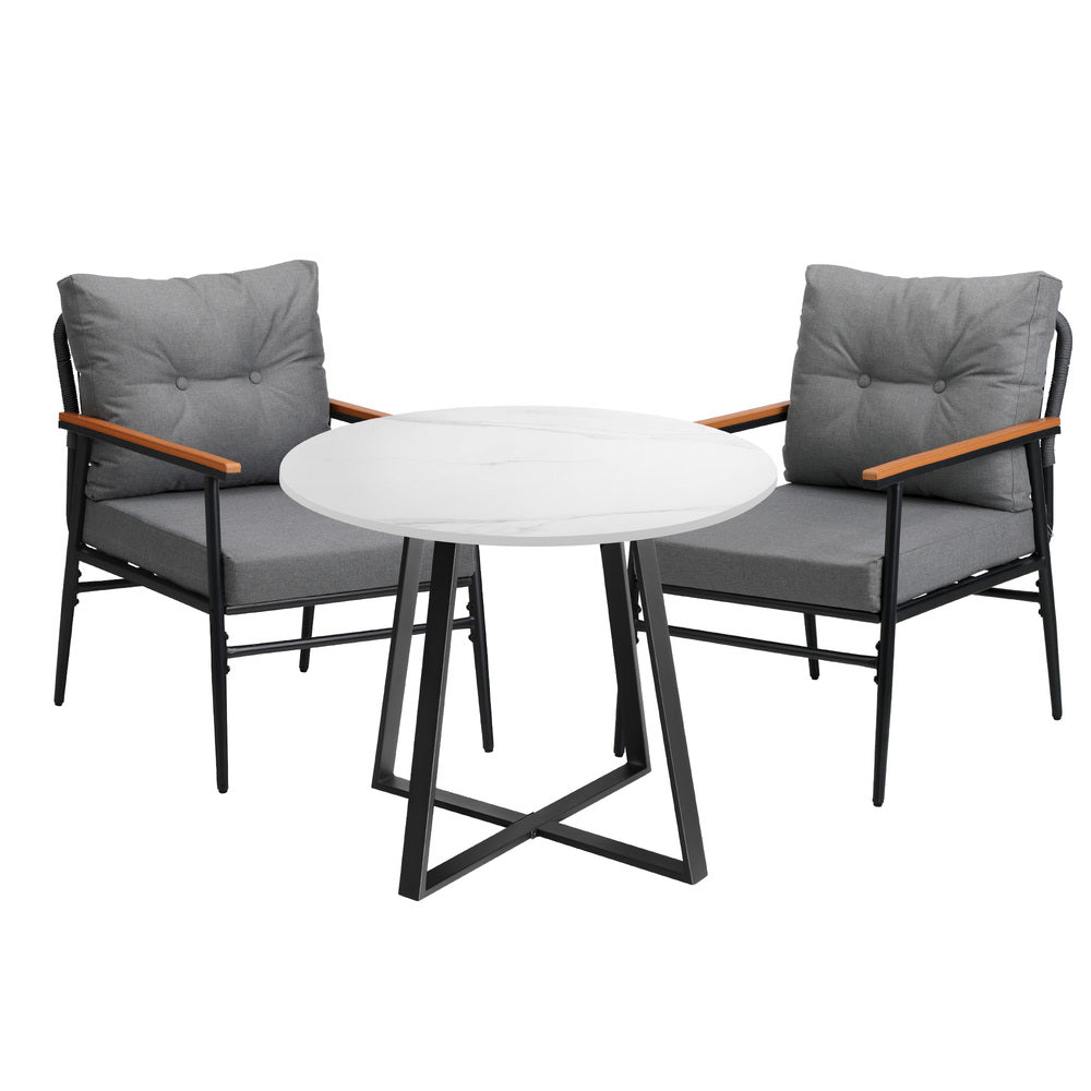 Livsip Outdoor Dining Set 3PCS Garden Lounge Setting-Outdoor Dining Set-PEROZ Accessories