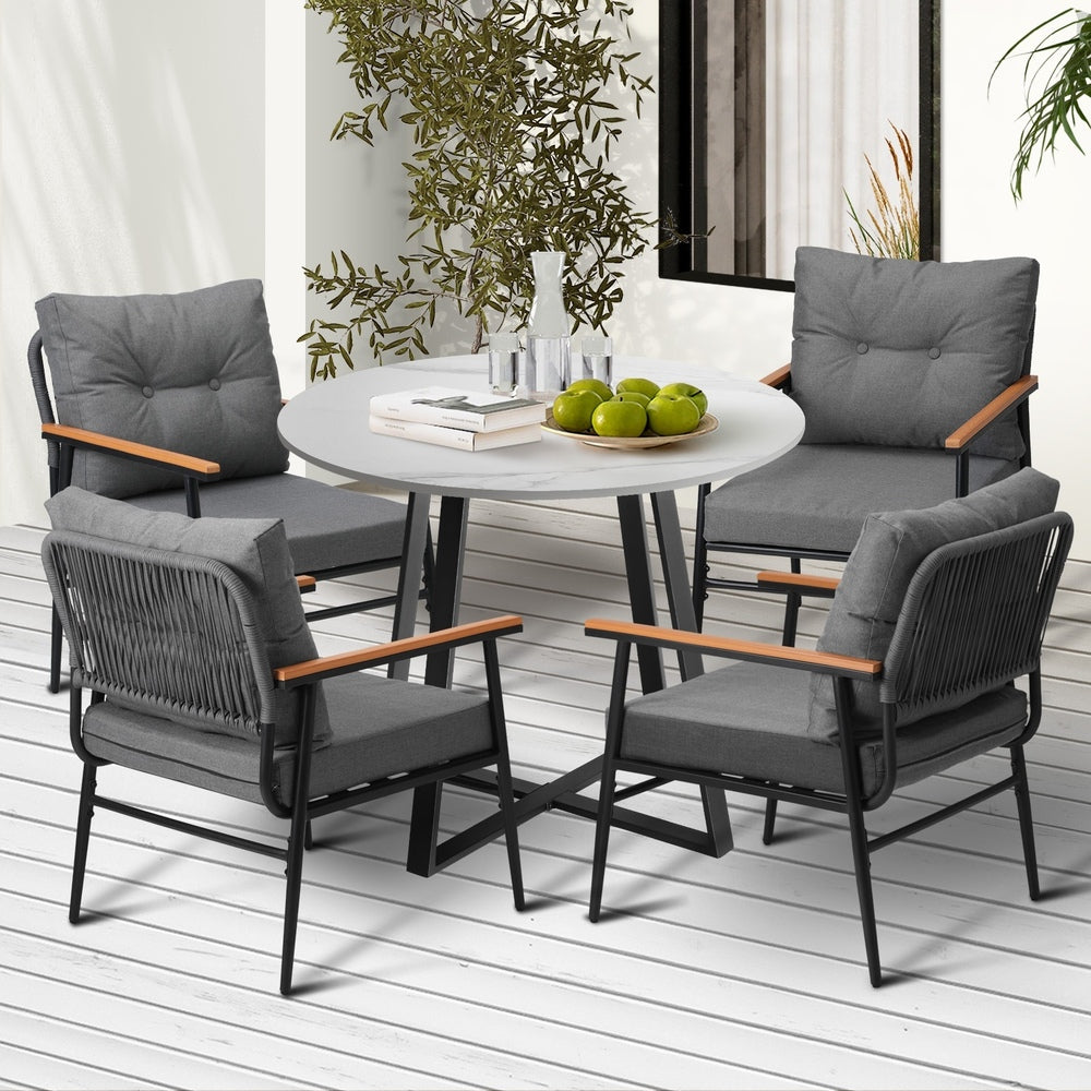 Livsip Outdoor Dining Set 5PCS Garden Lounge Setting-Outdoor Dining Set-PEROZ Accessories