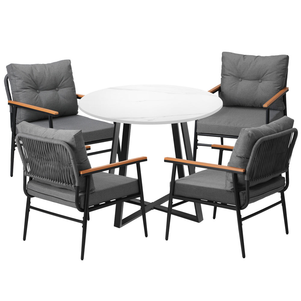 Livsip Outdoor Dining Set 5PCS Garden Lounge Setting-Outdoor Dining Set-PEROZ Accessories