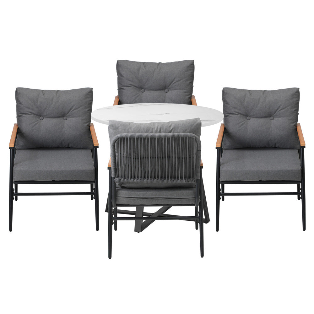 Livsip Outdoor Dining Set 5PCS Garden Lounge Setting-Outdoor Dining Set-PEROZ Accessories