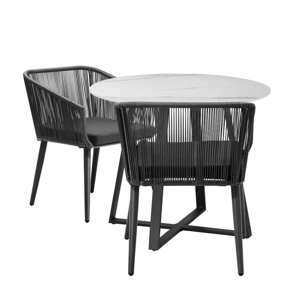 Livsip 3x Outdoor Dining Set Sintered Stone Table Bistro Set-Outdoor Dining Sets-PEROZ Accessories