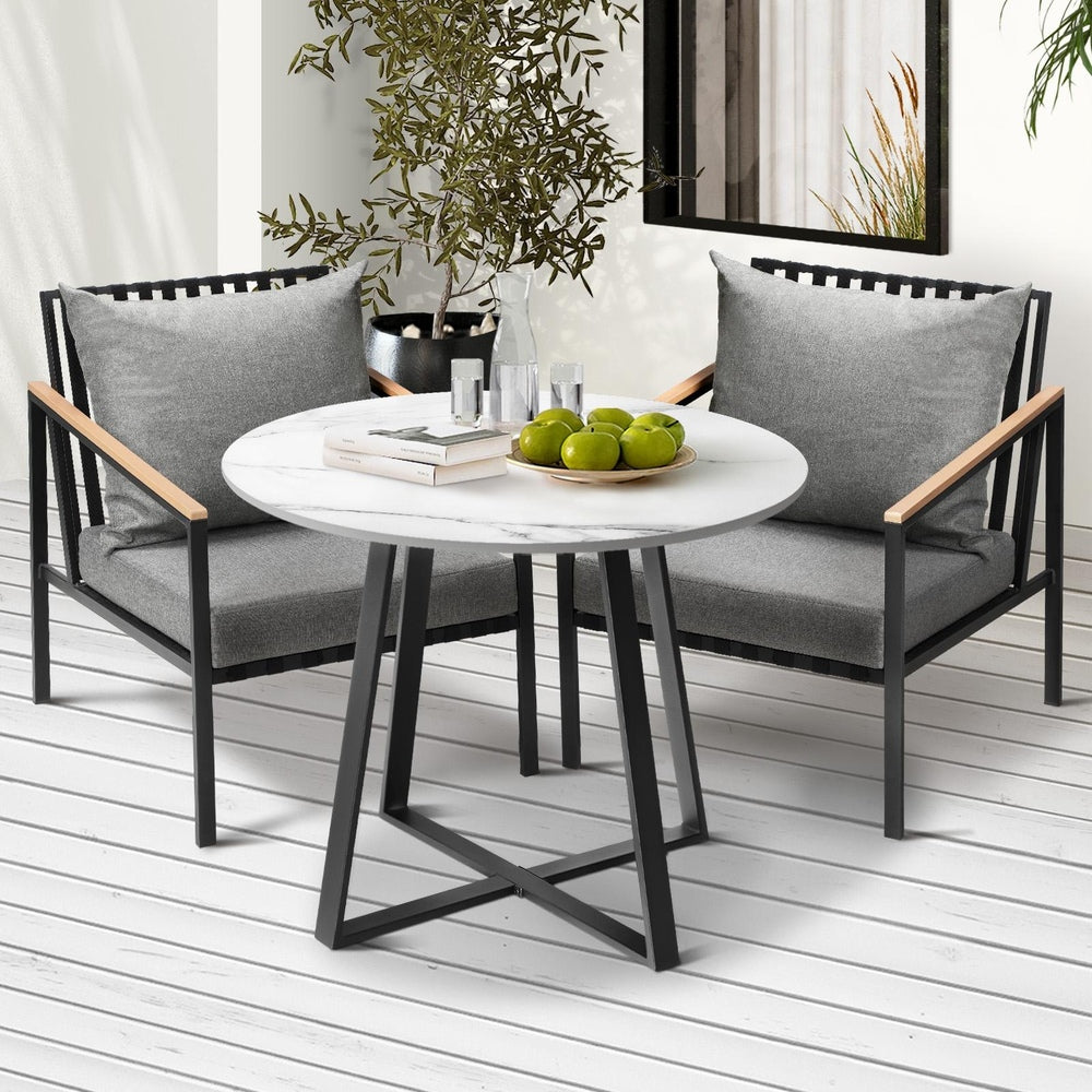 Livsip 3PCS Outdoor Dining Set Table&Sofa Chairs-Outdoor Dining Sets-PEROZ Accessories