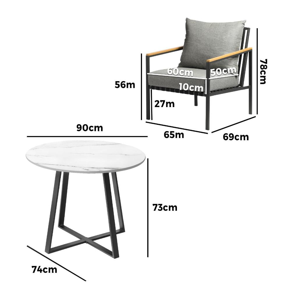 Livsip 5PCS Outdoor Dining Set Table&Sofa Chairs-Outdoor Dining Sets-PEROZ Accessories