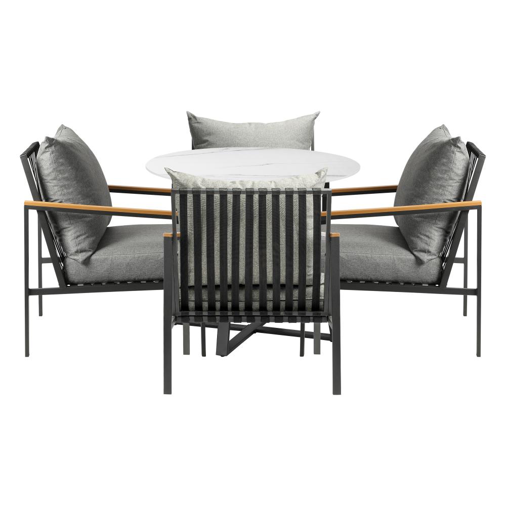 Livsip 5PCS Outdoor Dining Set Table&Sofa Chairs-Outdoor Dining Sets-PEROZ Accessories