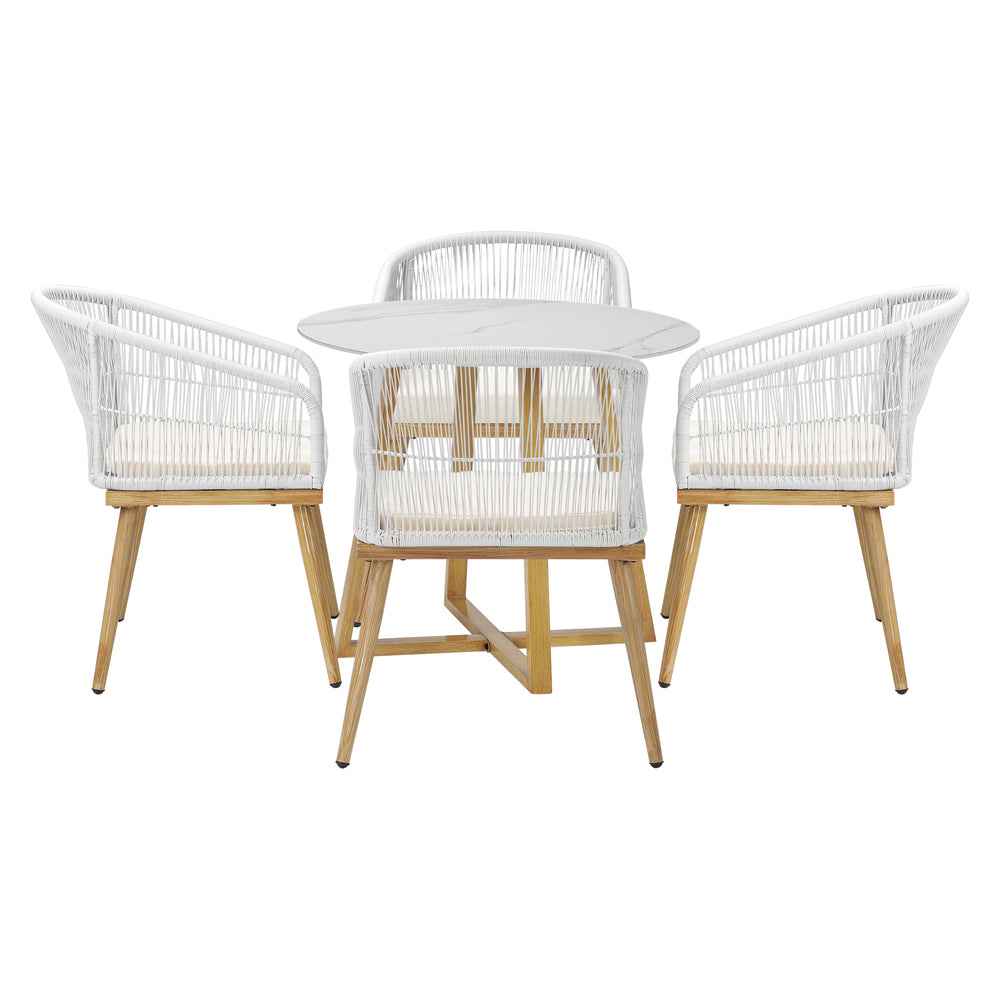 Livsip 5 Piece Outdoor Dining Set Table&Lounge Chairs for Patio-Outdoor Dining Sets-PEROZ Accessories