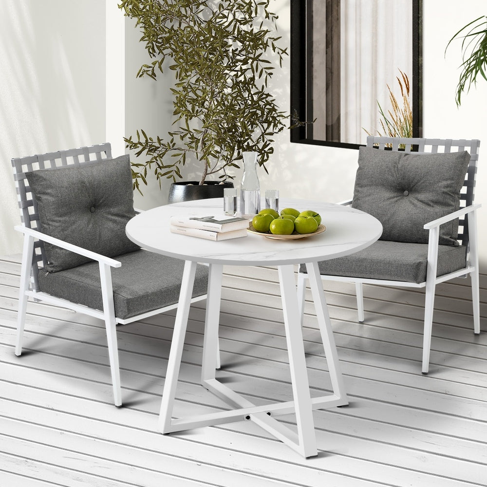 Livsip Outdoor Dining Set 3PCS Round Table Rattan Chair-Outdoor Dining Set-PEROZ Accessories