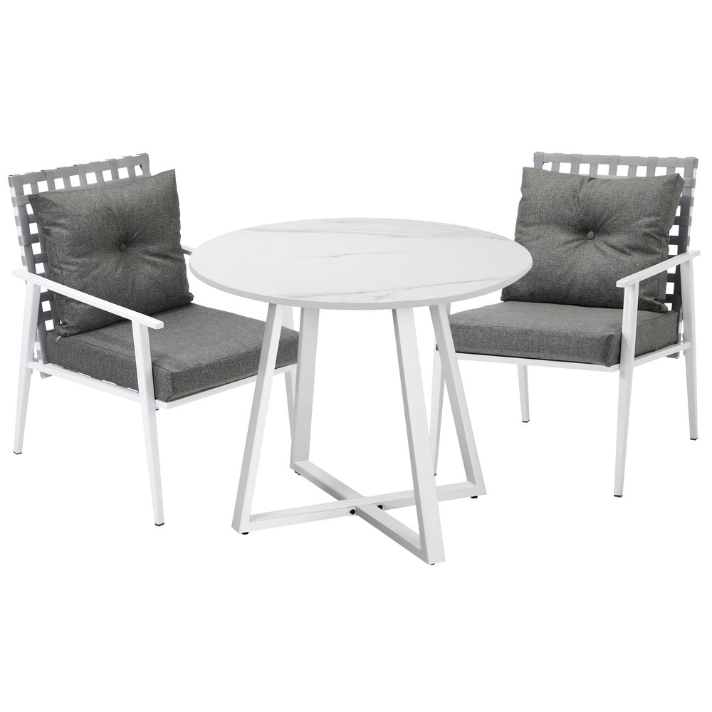 Livsip Outdoor Dining Set 3PCS Round Table Rattan Chair-Outdoor Dining Set-PEROZ Accessories