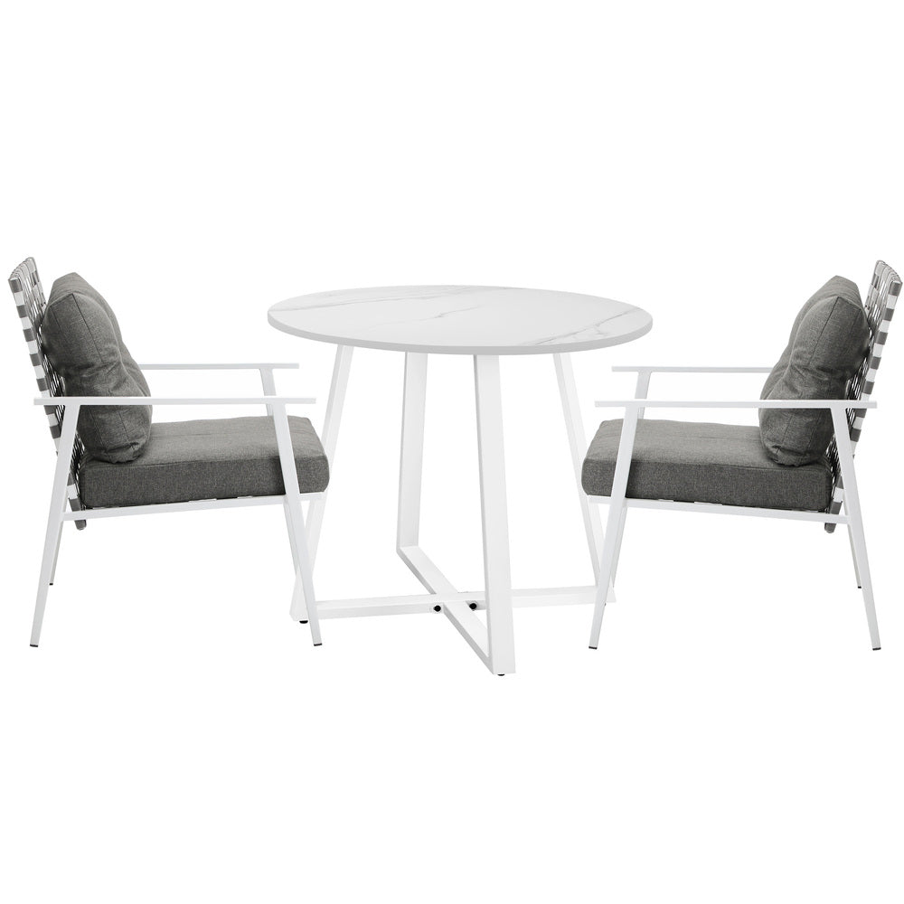 Livsip Outdoor Dining Set 3PCS Round Table Rattan Chair-Outdoor Dining Set-PEROZ Accessories